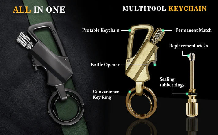š„Hot Sale 49% OFFš„Permanent Match Infinity Lighter with Multitool Keychain Bottle Opener