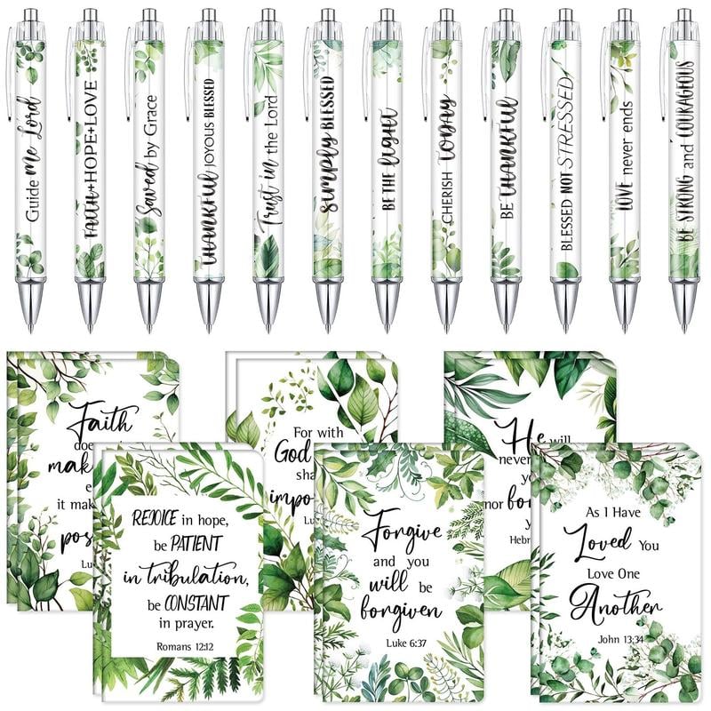 LAST DAY SALE 49% OFF✝️Christian Gifts Set: Motivational Pens & Bible Verse Notebooks – Inspire Your Faith Journey🌸