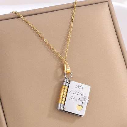 📿My Little Star Book Necklace for Daughter, Birthday Day Gift Graduation Jewelry of Love💖