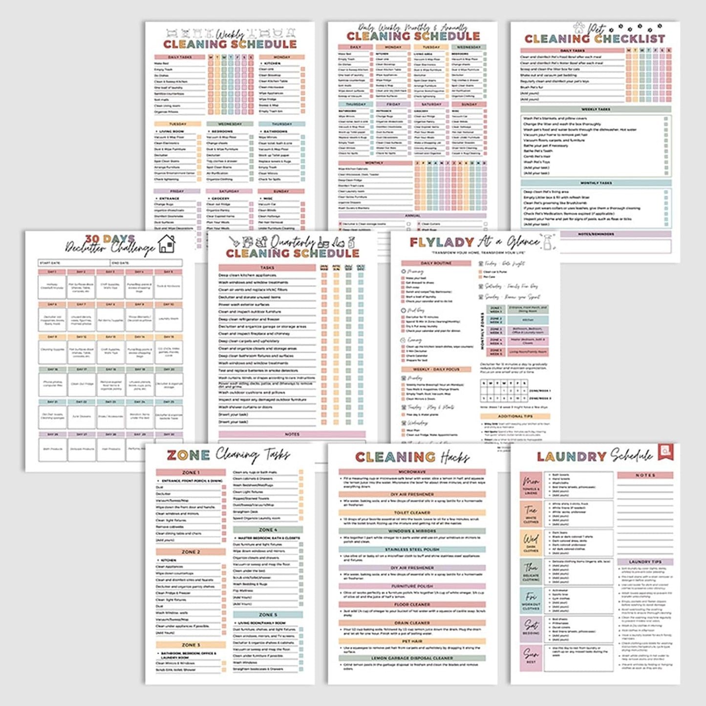 ⏰ADHD Cleaning & Organizing Toolkit - Chore Planner✔