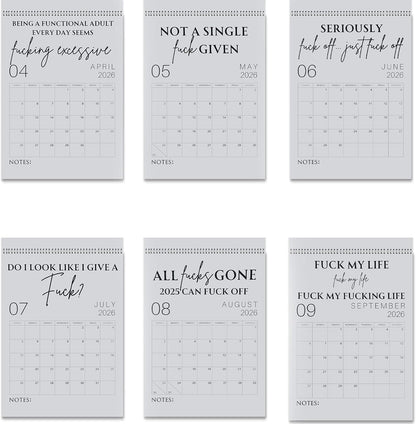 🌟Fuck It 2026 Spiral Bound Wall Calender – Practical & Full of Spirited Charm🌟