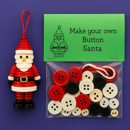 ☃️ DIY Button Snowman Ornament Kit– Handmade Charm for Your Gift