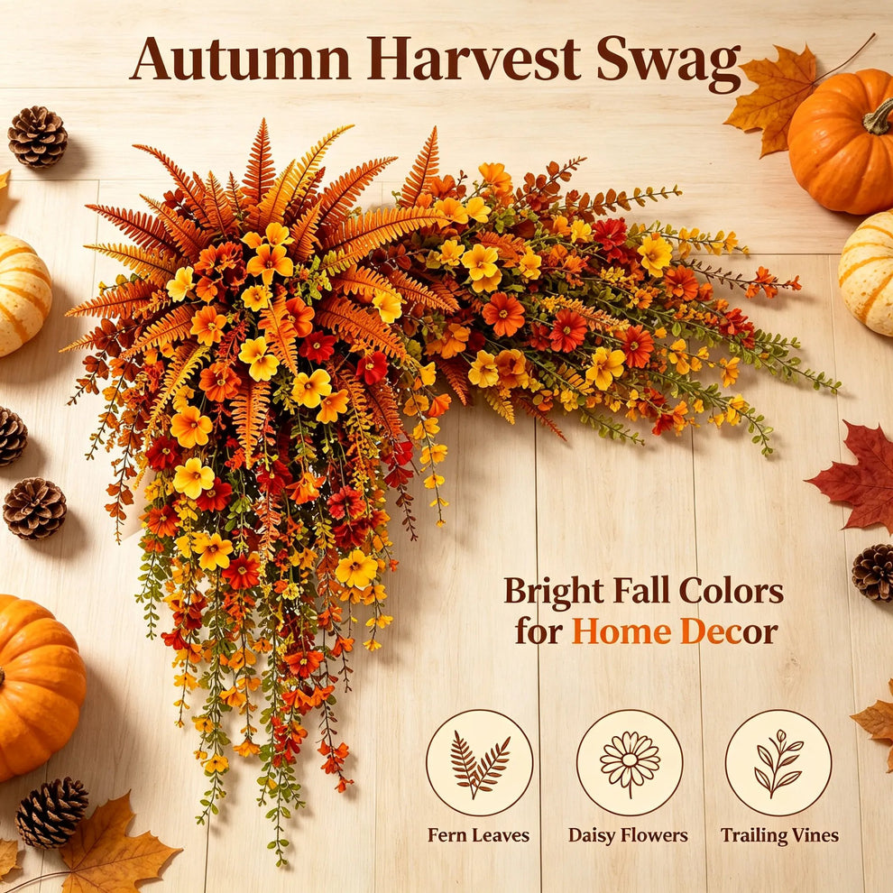 🔥 TODAY ONLY 50% OFF | Real-Touch Autumn Hanging Basket — Instant Fall Porch Decor (No Watering!)