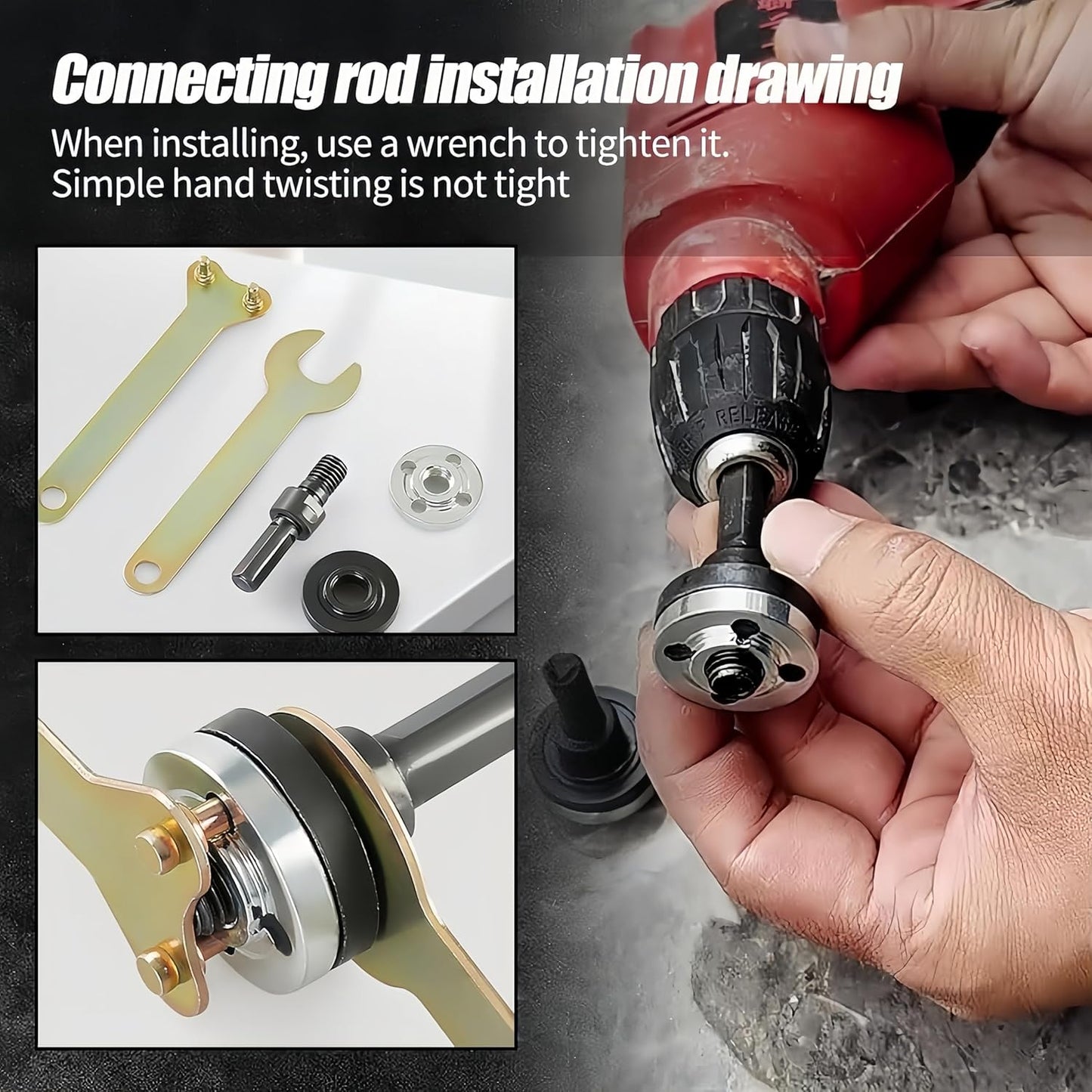 🔥 Last Day 49% OFF👍Electric Drill Angle Grinder Connecting Rod Set