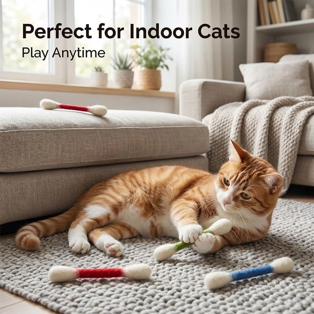 ❤️🎁For happy, healthy, and active indoor cats🐱Swabs Large Size Cat Toys with Catnip