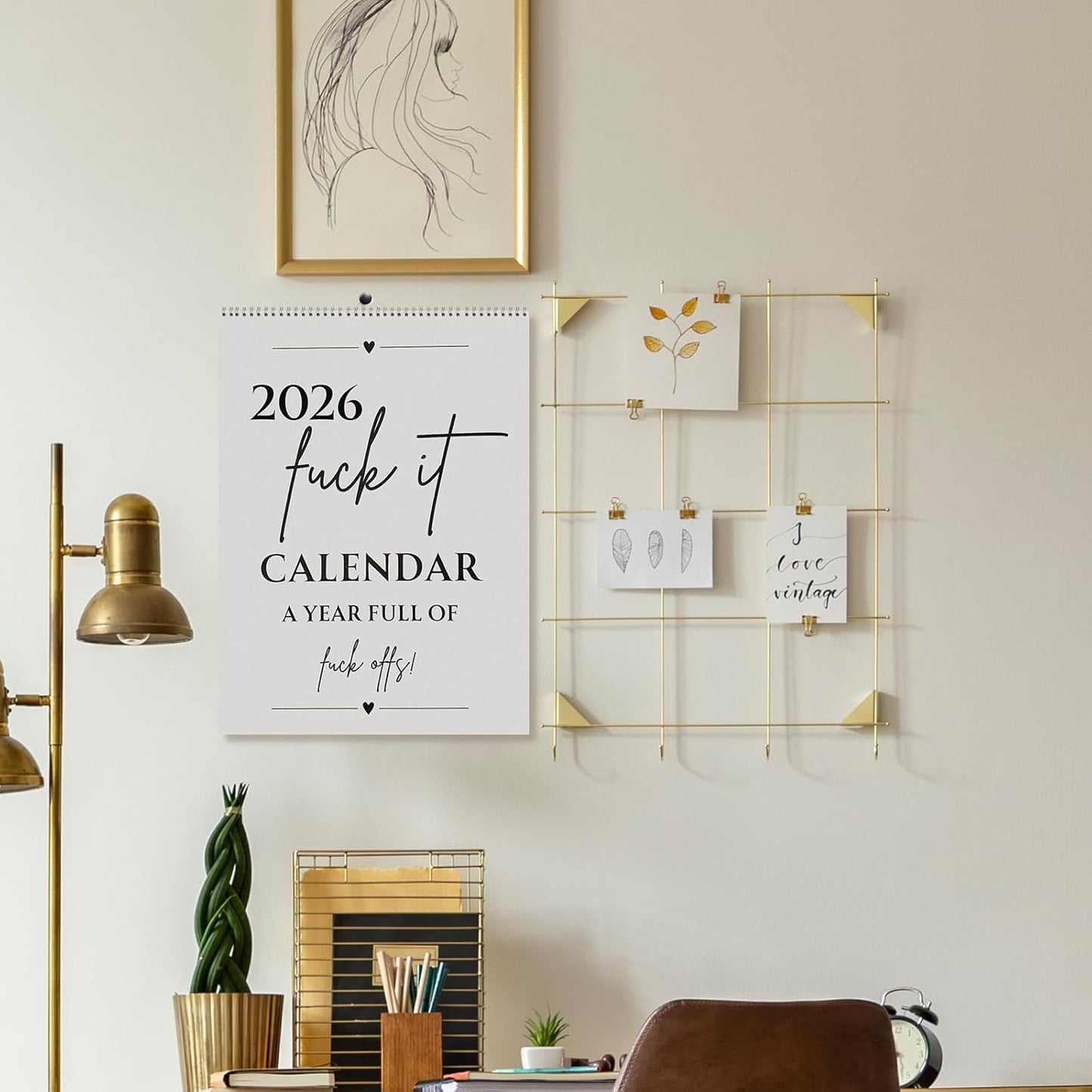 🌟Fuck It 2026 Spiral Bound Wall Calender – Practical & Full of Spirited Charm🌟