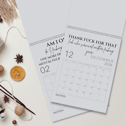 🌟Fuck It 2026 Spiral Bound Wall Calender – Practical & Full of Spirited Charm🌟