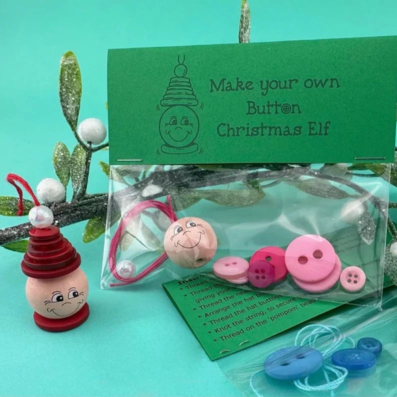 ☃️ DIY Button Snowman Ornament Kit– Handmade Charm for Your Gift