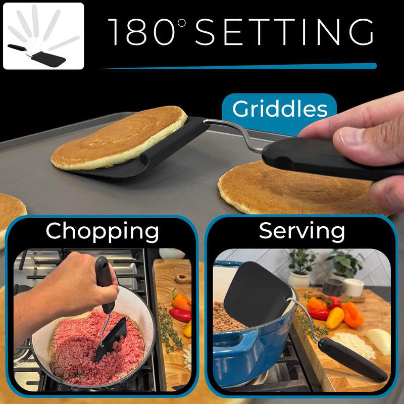 🎁 New Arrival 🔥 World’s First 7-Angle Cooking Spatula | Flat Griddle & Air Fryer Compatible