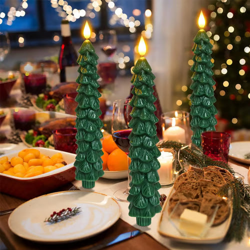 LAST DAY SALE 49% OFF 🌲Christmas Tree Flameless Taper Candle Lights with Remote Control✨