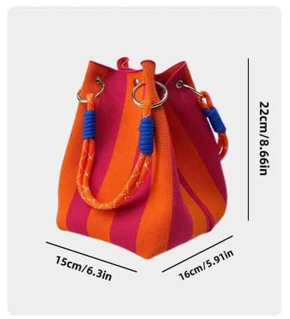Boho Handmade Crochet Bucket Bag – Lightweight Summer Beach Shoulder Bag for Travel & Daily Use