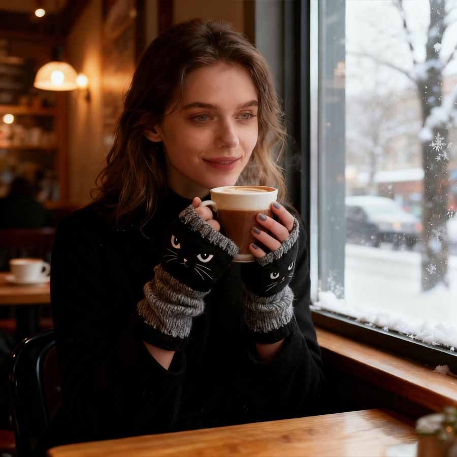 🎁Last Day Promotion 49% OFF🐱Knitted Fingerless Gloves🧶