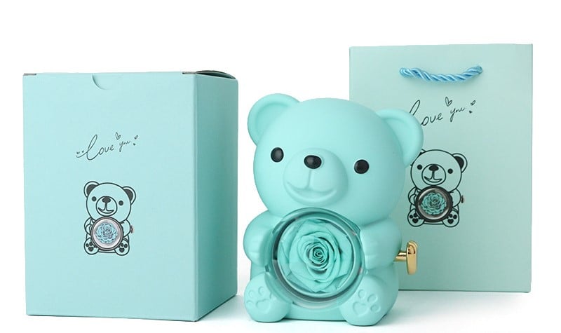 🏆Flash 49%⚡ Almost Gone-🧸 🌹 Cute Teddy Bear with Preserved Rose Gift Box 🎁