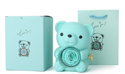 🏆Flash 49%⚡ Almost Gone-🧸 🌹 Cute Teddy Bear with Preserved Rose Gift Box 🎁