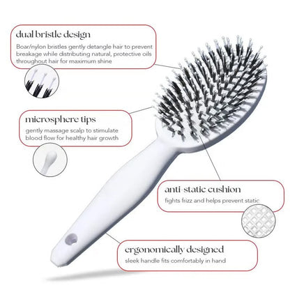 💥Viral World-Famous 5x Sold Out Paddle Brush - Smoother, Stronger, Shinier Hair - Boar Bristle Brush with Nylon Bristles and Microsphere Massaging Tips