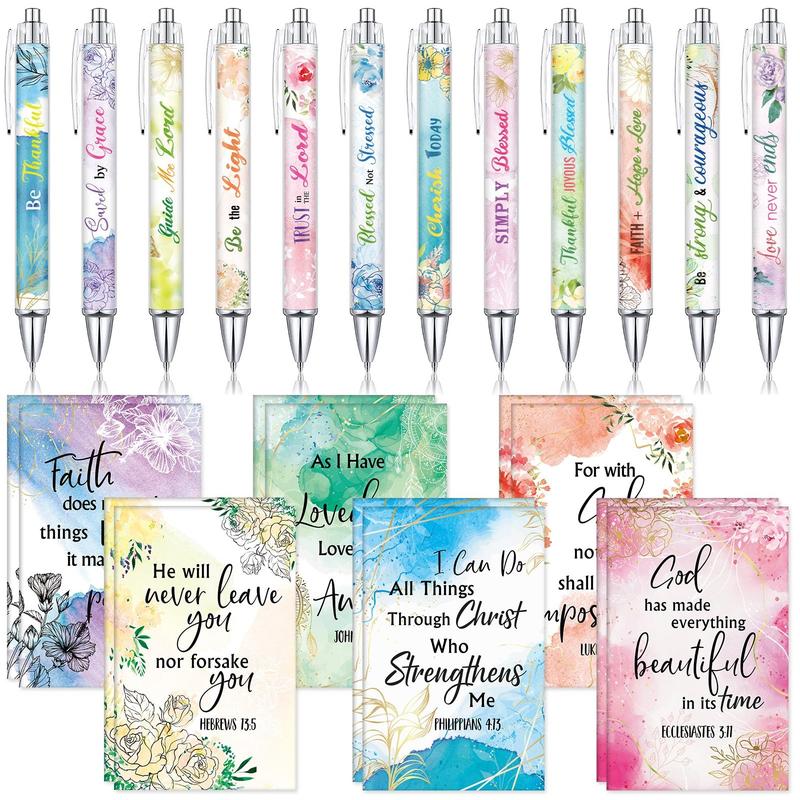 LAST DAY SALE 49% OFF✝️Christian Gifts Set: Motivational Pens & Bible Verse Notebooks – Inspire Your Faith Journey🌸