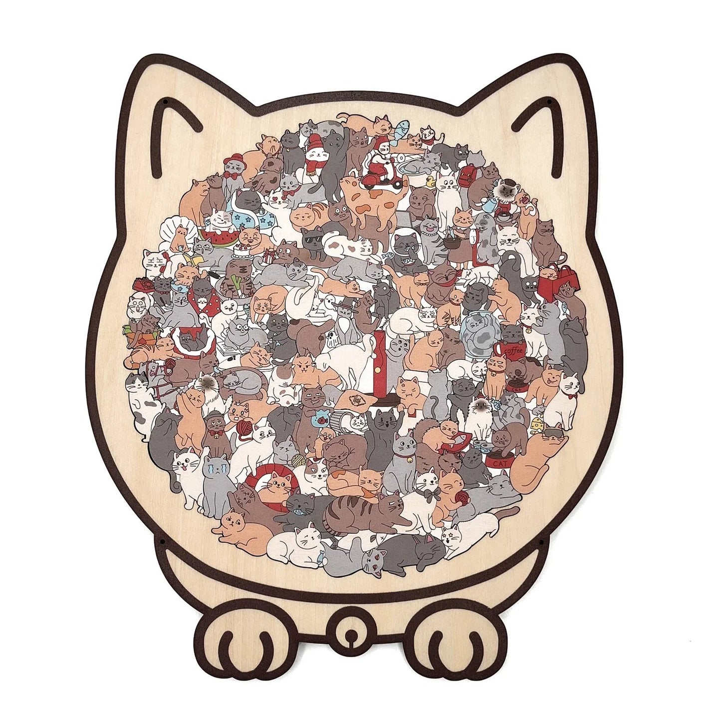 🎁Last Day 49% OFF🔥The Calming Cat Puzzle – A Wooden Work of Art You Can Build