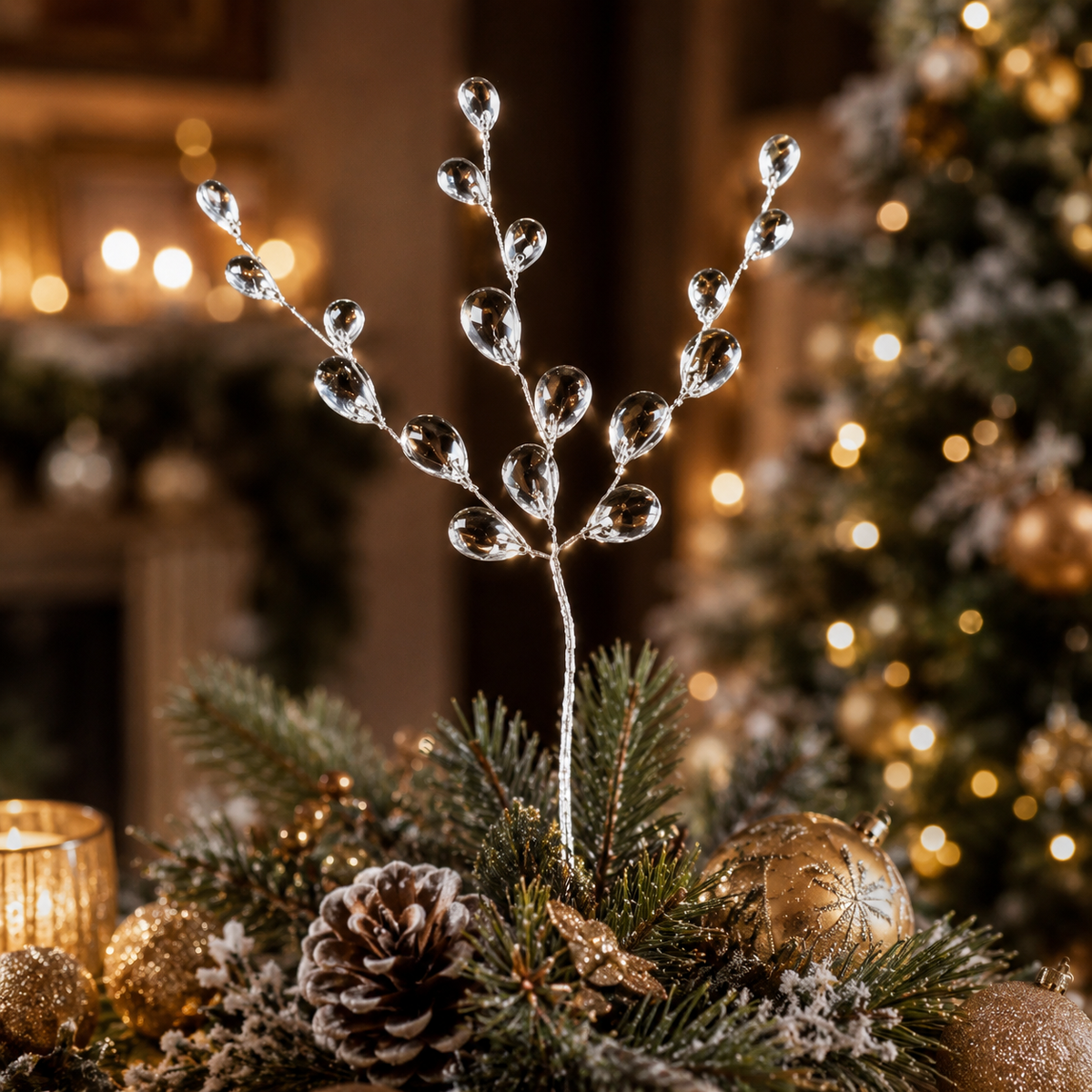 Designer Christmas Look on a Budget: Luxury Frozen Crystal Branches ❄️
