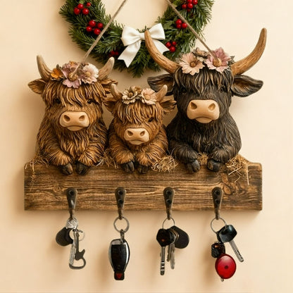 Christmas Sale 49% Off🎄Rustic Highland Cow Wooden Ornament 🐮