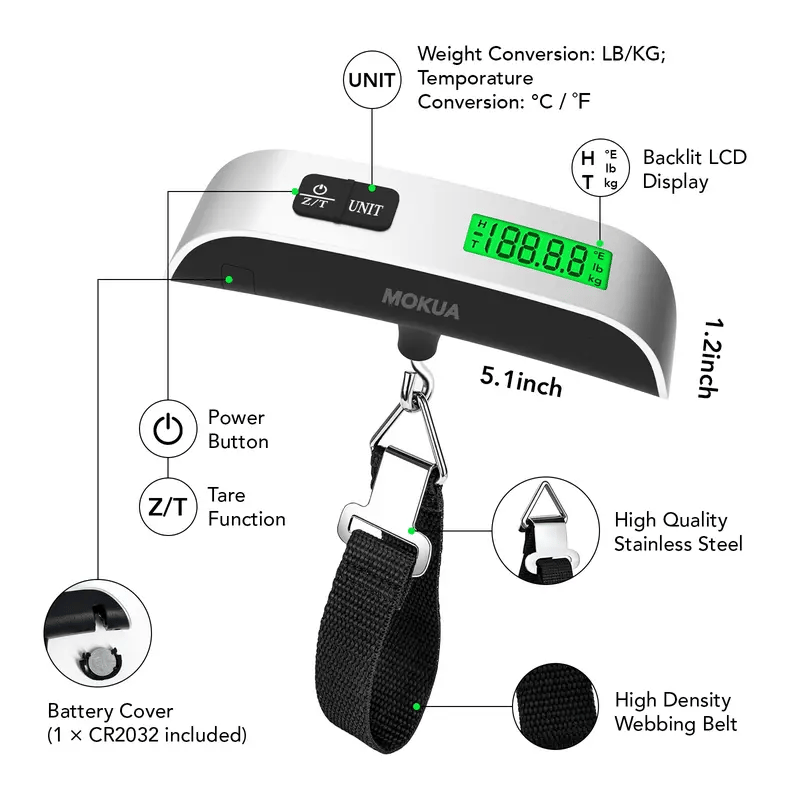 🎁Last Day -Portable Digital Luggage Scale Accurate Weighing