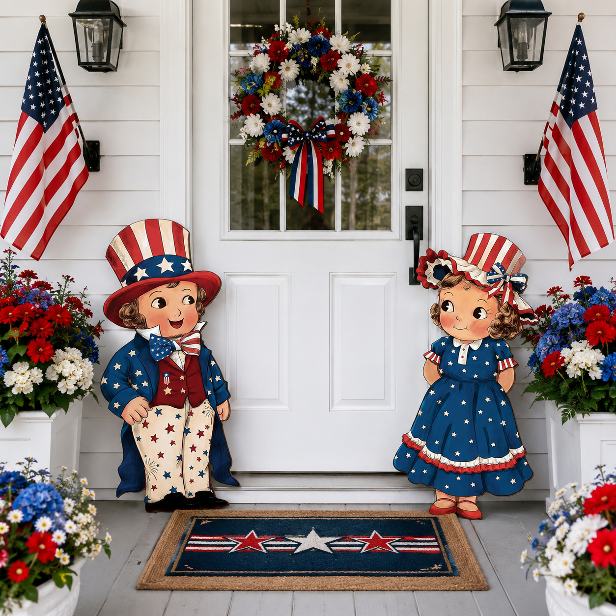 🔥Hot Sale 49% off🌟Patriotic Wooden Hanging Door Signs
