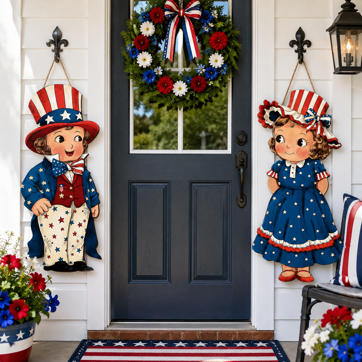 🔥Hot Sale 49% off🌟Patriotic Wooden Hanging Door Signs