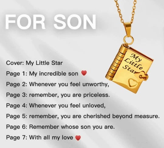 Last Day 49% OFF🔥My Little Star Book Necklace for Daughter & Son, Birthday Day Gift Graduation Jewelry of Love