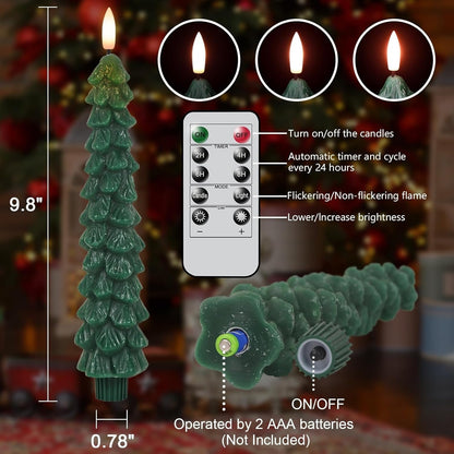 LAST DAY SALE 49% OFF 🌲Christmas Tree Flameless Taper Candle Lights with Remote Control✨
