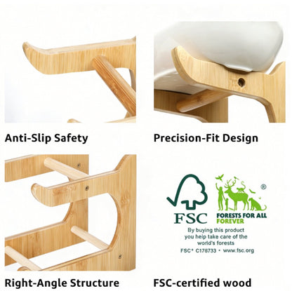 🍓2-Tier / 3-Tier Bamboo Fruit Basket with Stand – Space-Saving Countertop Organizer