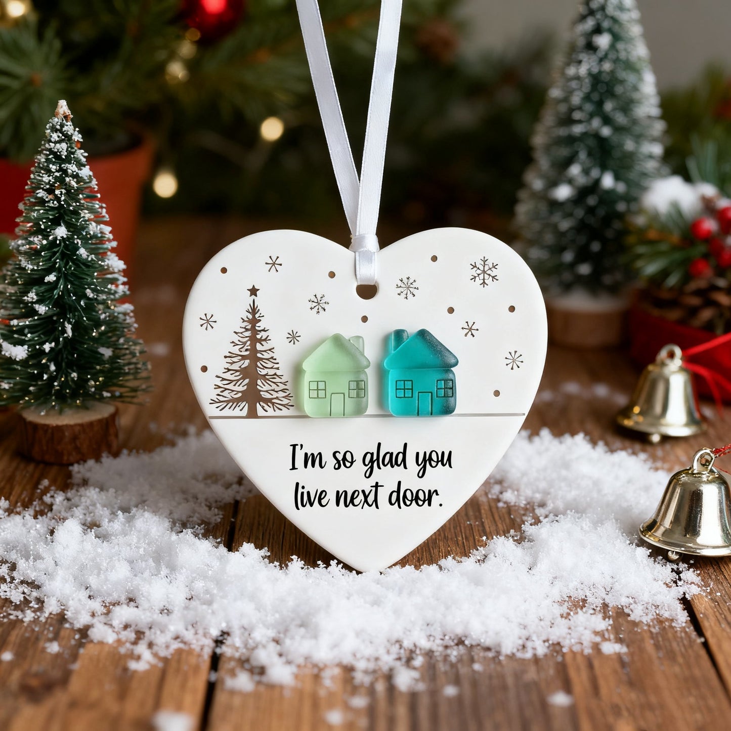 🏠Last Day 49% OFF -💝"I'm so glad you live next door" Christmas Heart-shaped Ornament