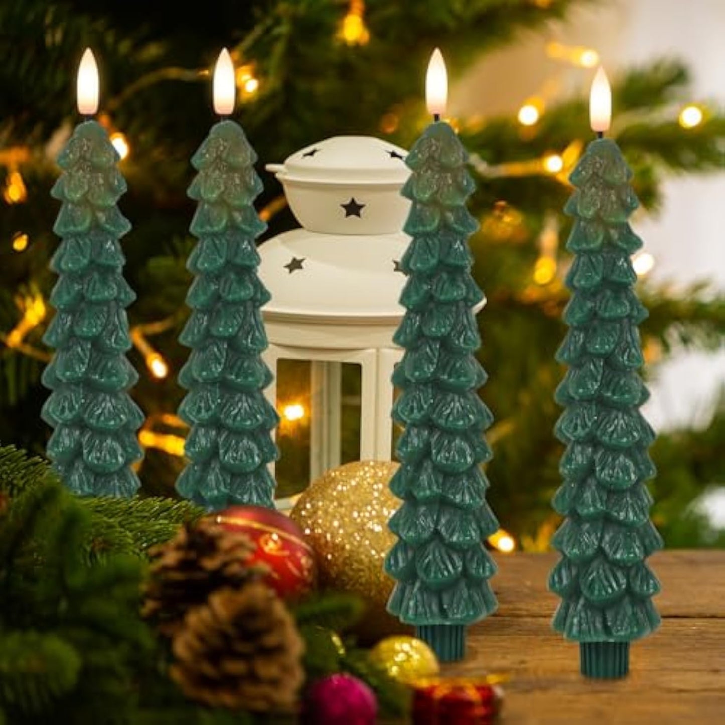 LAST DAY SALE 49% OFF 🌲Christmas Tree Flameless Taper Candle Lights with Remote Control✨