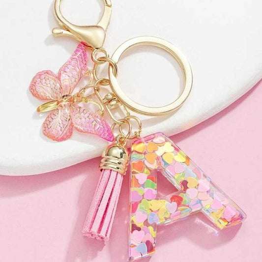 🔥 49% OFF Holiday Sale! 🎁Butterfly Letter Keychain Tassel Design Vibrant Durable Lightweight Gift