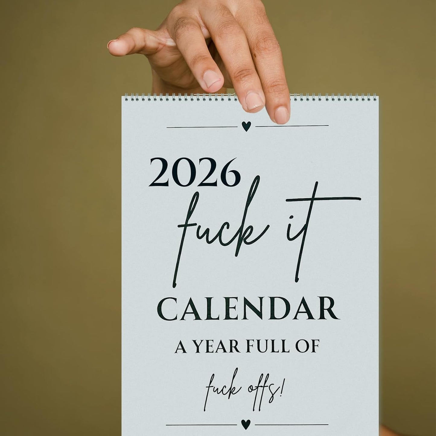 🌟Fuck It 2026 Spiral Bound Wall Calender – Practical & Full of Spirited Charm🌟