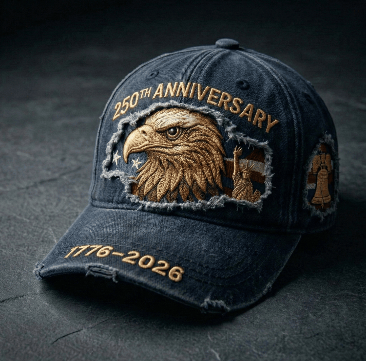 America 250 Cap 🇺🇸 – 💥Heavyweight Washed Canvas Patriotic Hat、Limited Collector's Edition