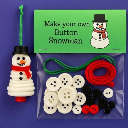 ☃️ DIY Button Snowman Ornament Kit– Handmade Charm for Your Gift