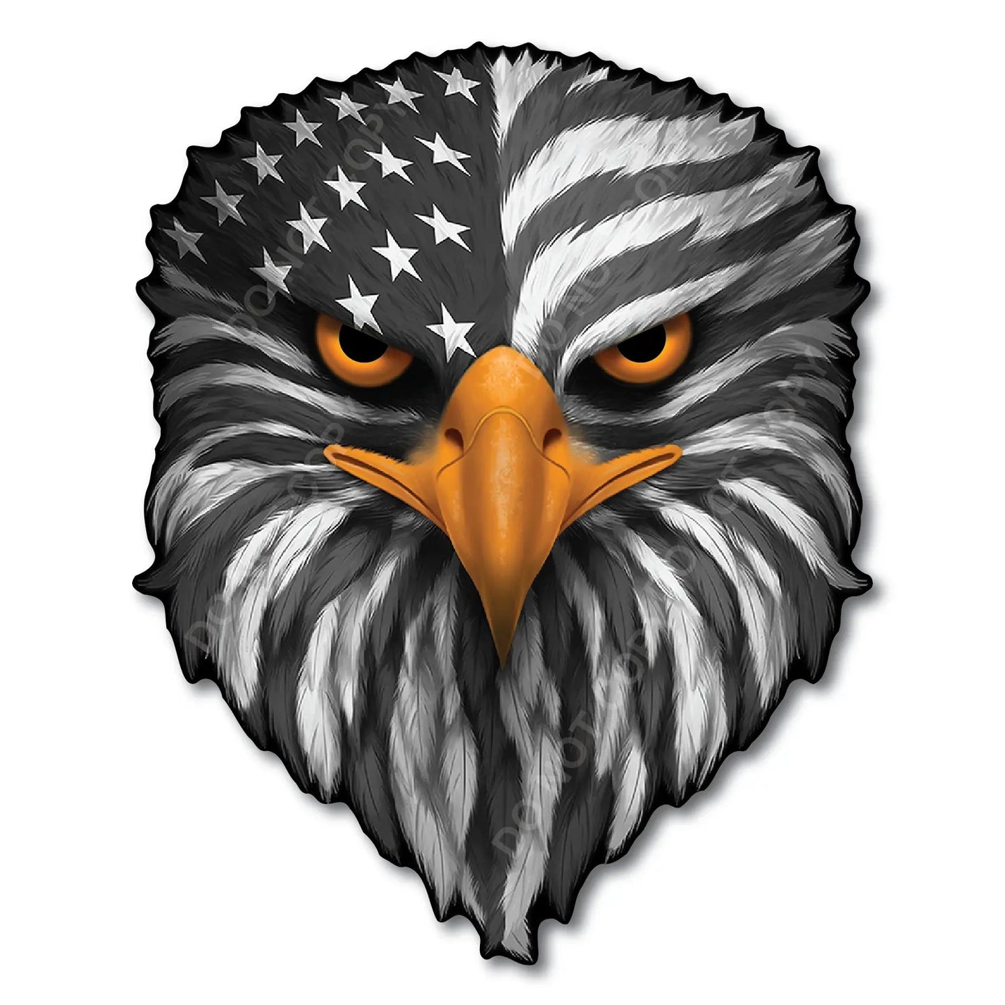 Reflective Eyes Eagle Decal – Patriotic USA Flag Vinyl Sticker for Cars & Trucks