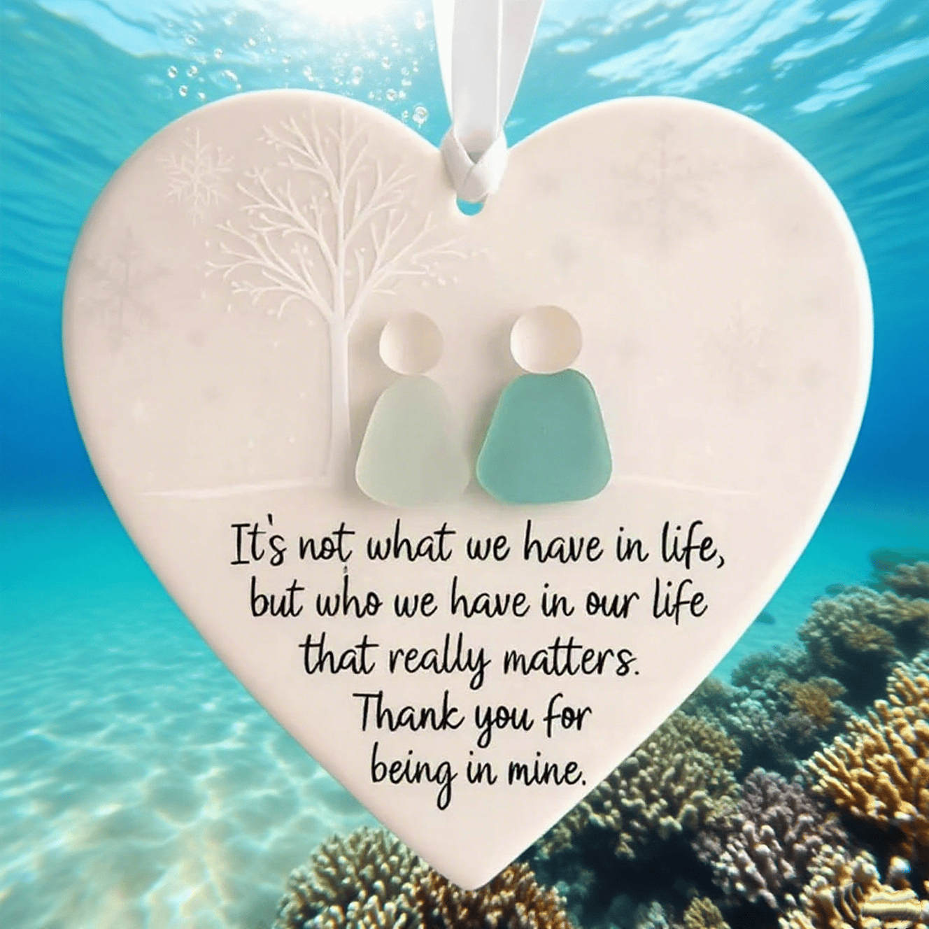Heart-Shaped Sea Glass Friendship Decor🌊✨ Shaped by Nature & Crafted by Hand💝
