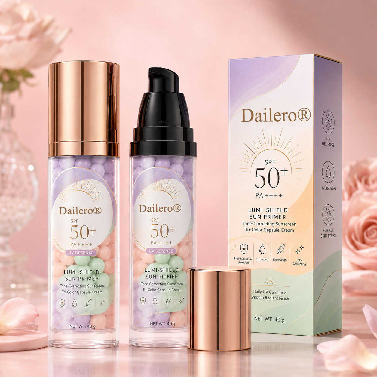 Dailero® Three-Color Protective Isolation Cream with SPF 50 Coverage
