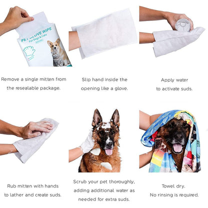 🔥Last Day Sale 49% OFF🐾Rinse-Free Dog Shampoo Mitts – Hypoallergenic Pet Bath Wipes