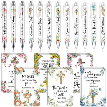 LAST DAY SALE 49% OFF✝️Christian Gifts Set: Motivational Pens & Bible Verse Notebooks – Inspire Your Faith Journey🌸