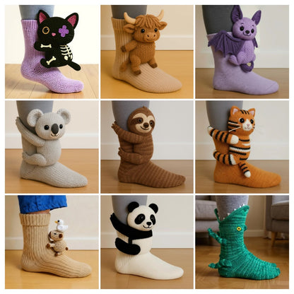 LAST DAY SALE 49% OFF -Early Christmas Promotion🎄Textured Animal Design Socks for Cosy Comfort