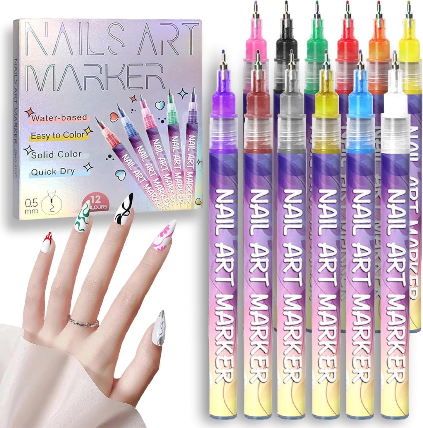 🔥Last Day Discount 49% Off🎨12 Colors Nail Art Pens Set