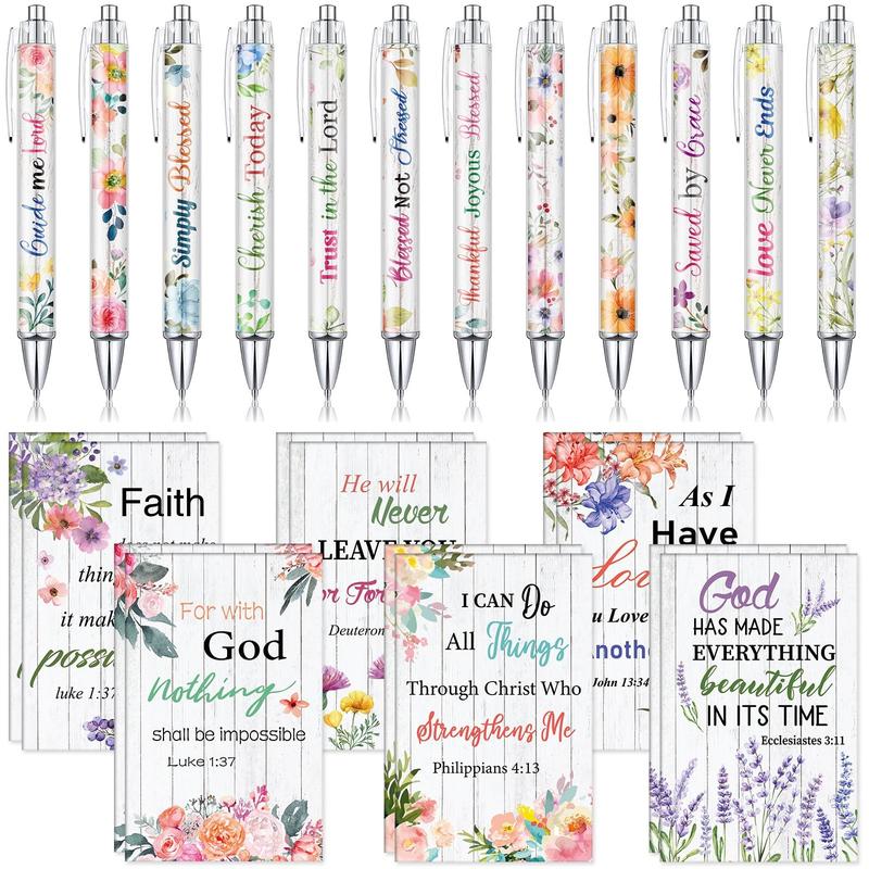 LAST DAY SALE 49% OFF✝️Christian Gifts Set: Motivational Pens & Bible Verse Notebooks – Inspire Your Faith Journey🌸