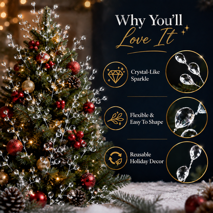 Designer Christmas Look on a Budget: Luxury Frozen Crystal Branches ❄️