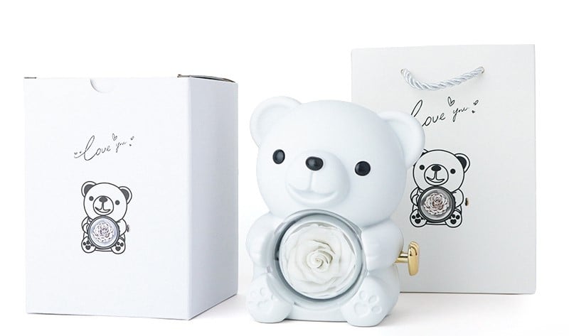 🏆Flash 49%⚡ Almost Gone-🧸 🌹 Cute Teddy Bear with Preserved Rose Gift Box 🎁