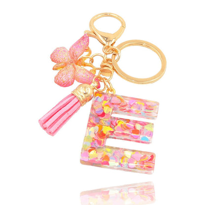 🔥 49% OFF Holiday Sale! 🎁Butterfly Letter Keychain Tassel Design Vibrant Durable Lightweight Gift