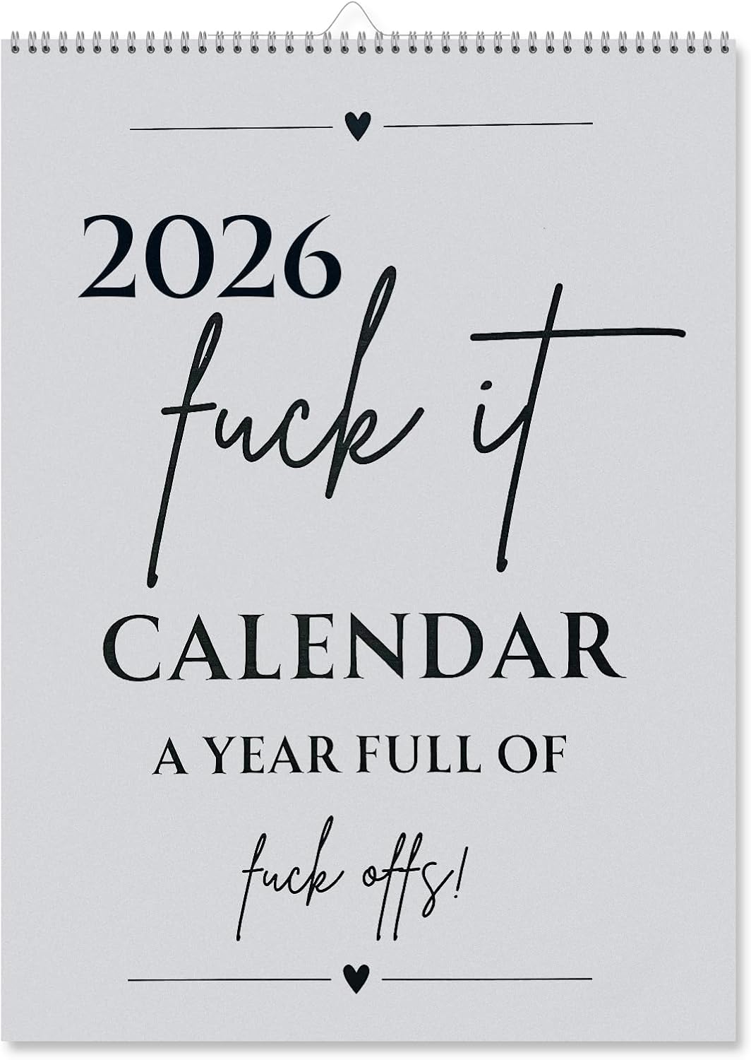 🌟Fuck It 2026 Spiral Bound Wall Calender – Practical & Full of Spirited Charm🌟