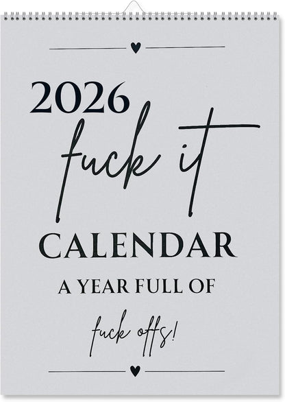🌟Fuck It 2026 Spiral Bound Wall Calender – Practical & Full of Spirited Charm🌟