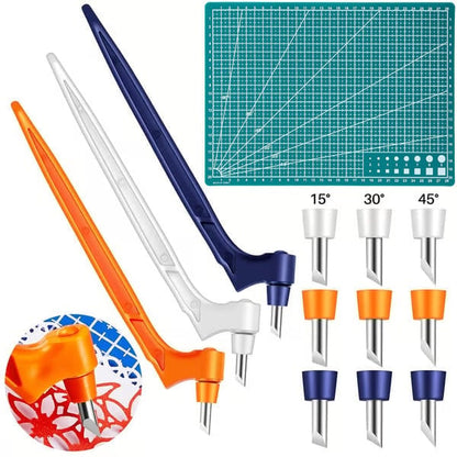 🔥LAST DAY 50% OFF - ✍️Craft Cutting Tools with 3 Interchangeable Blades (15°/30°/45°)