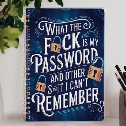 🔥Last Day 49% OFF - 📅Funny Password Notebook - Spiral Bound with Lock Icons & Funny Security Phrases✍️